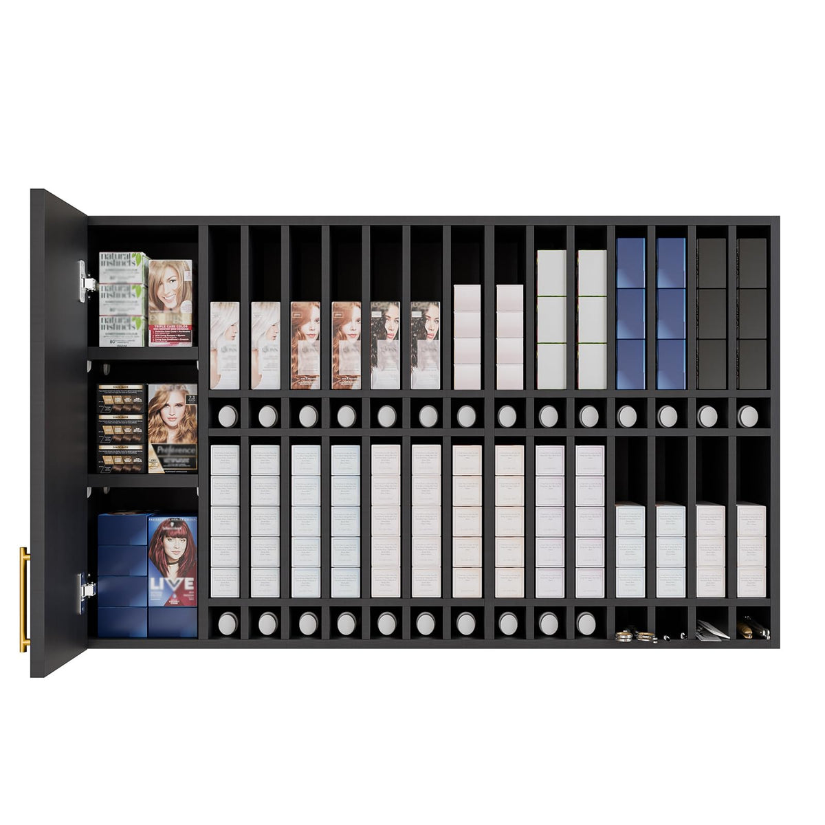 Goldwell Color Storage Racks OmySalon HCRW Professional Wall Mounted Hair Color Organizer Rack Cabi