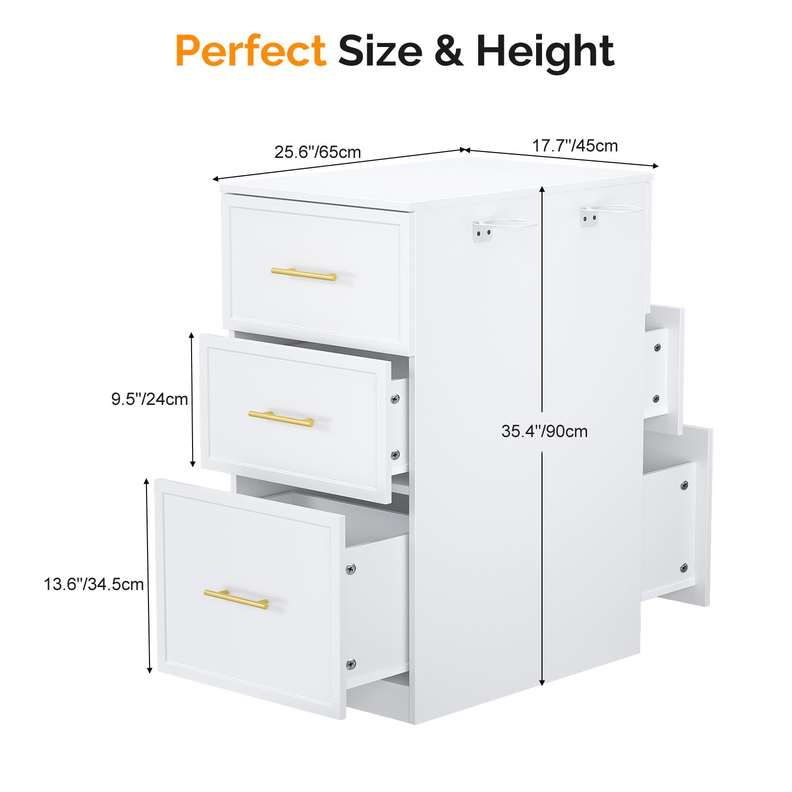 OmySalon DSCWSD Double-Sided Salon Styling Station with 6 Drawers 2 Tool Holders