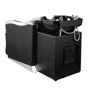 OmySalon BU1501 Salon Shampoo Bowl and Chair Backwash Unit with Ceramic Wash Bowl & Adjustable Footrest