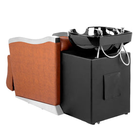 OmySalon BU1501 Salon Shampoo Bowl and Chair Backwash Unit with Ceramic Wash Bowl & Adjustable Footrest