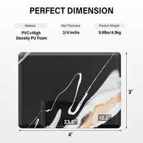 OmySalon 3'x4' Rectangle Salon Anti Fatigue Mat with Square Cutout 3/4" Thick