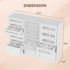 OmySalon Floor-Standing Nail Polish & Powder Organizer Cabinet with Drawers