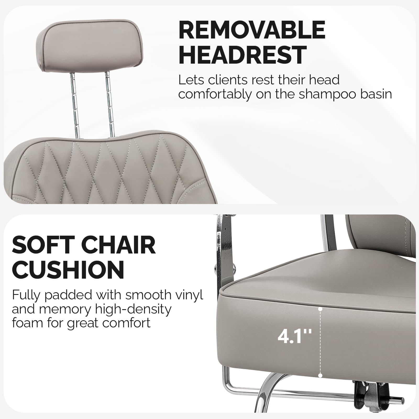 OmySalon SC3901 All Purpose Hydraulic Reclining Salon Chair w/Headrest