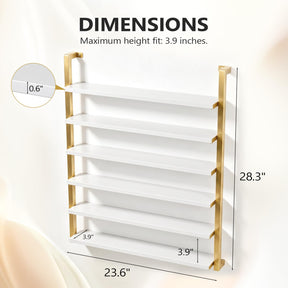 OmySalon 6-Tier Wall Mount Nail Polish Display Rack with Metal Frame