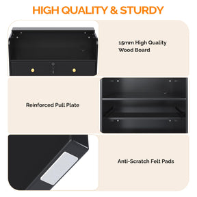 OmySalon RD Modern Wooden Reception Desk with Lockable Drawer and Legroom Rack