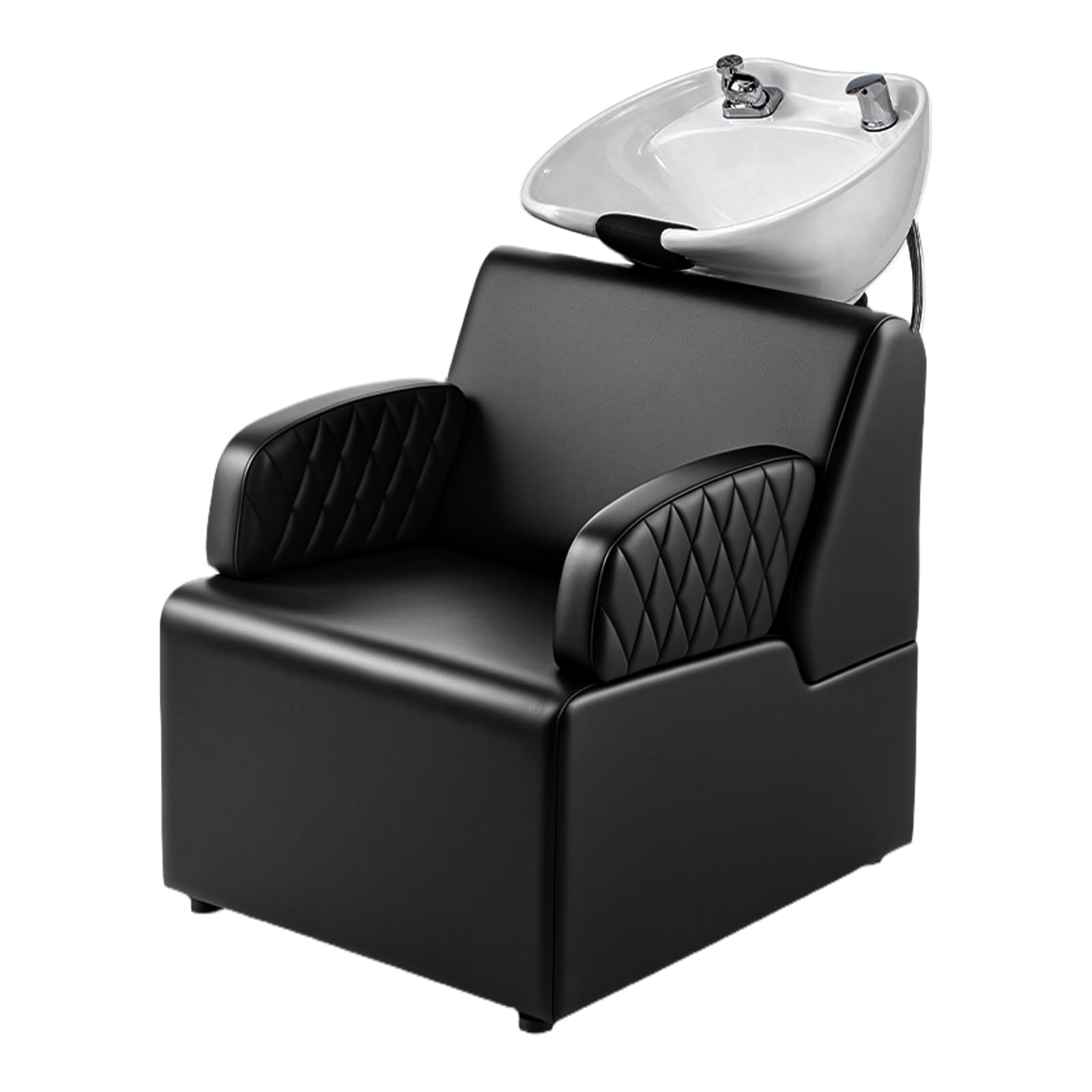 OmySalon BU2801 Salon Shampoo Bowl and Chair Backwash Unit with Large Ceramic Sink