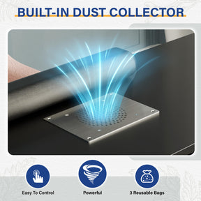 OmySalon MT Rattan Nail Manicure Table with Display Storage, Electric Dust Collector & Wrist Rest