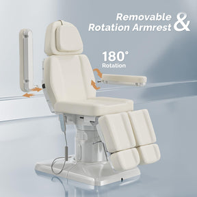 OmySalon LBTC2 73in Electric Tattoo Facial Bed with 2 Motors, Remote One-touch Operate, 90° Rotation and Adjustable Split Legs