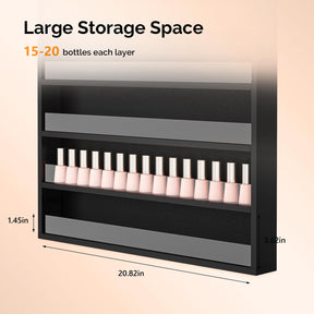 OmySalon 6 Layers Wall Mount Nail Polish Organizer Rack w/Acrylic Baffle