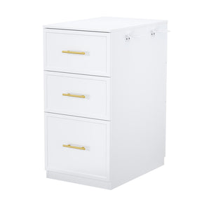 OmySalon DSCWSD Double-Sided Salon Styling Station with 6 Drawers 2 Tool Holders