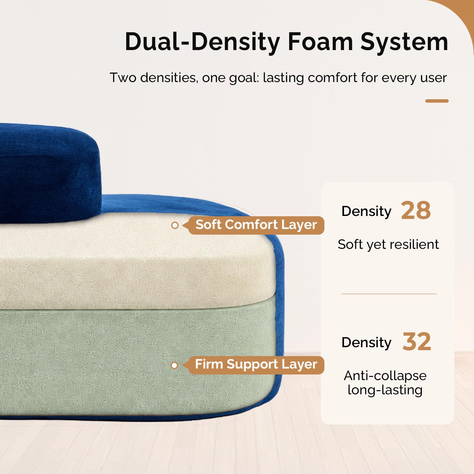 OmySalon SLKS 71.6in Double-Sided Plush Reception Bench for 4-6 People, Fully Assembled
