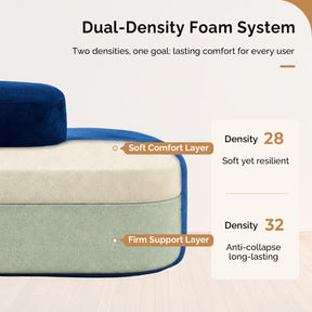 OmySalon SLKS 71.6in Double-Sided Plush Reception Bench for 4-6 People, Fully Assembled