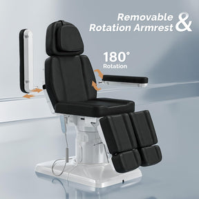 OmySalon LBTC2 73in Electric Tattoo Facial Bed with 2 Motors, Remote One-touch Operate, 90° Rotation and Adjustable Split Legs