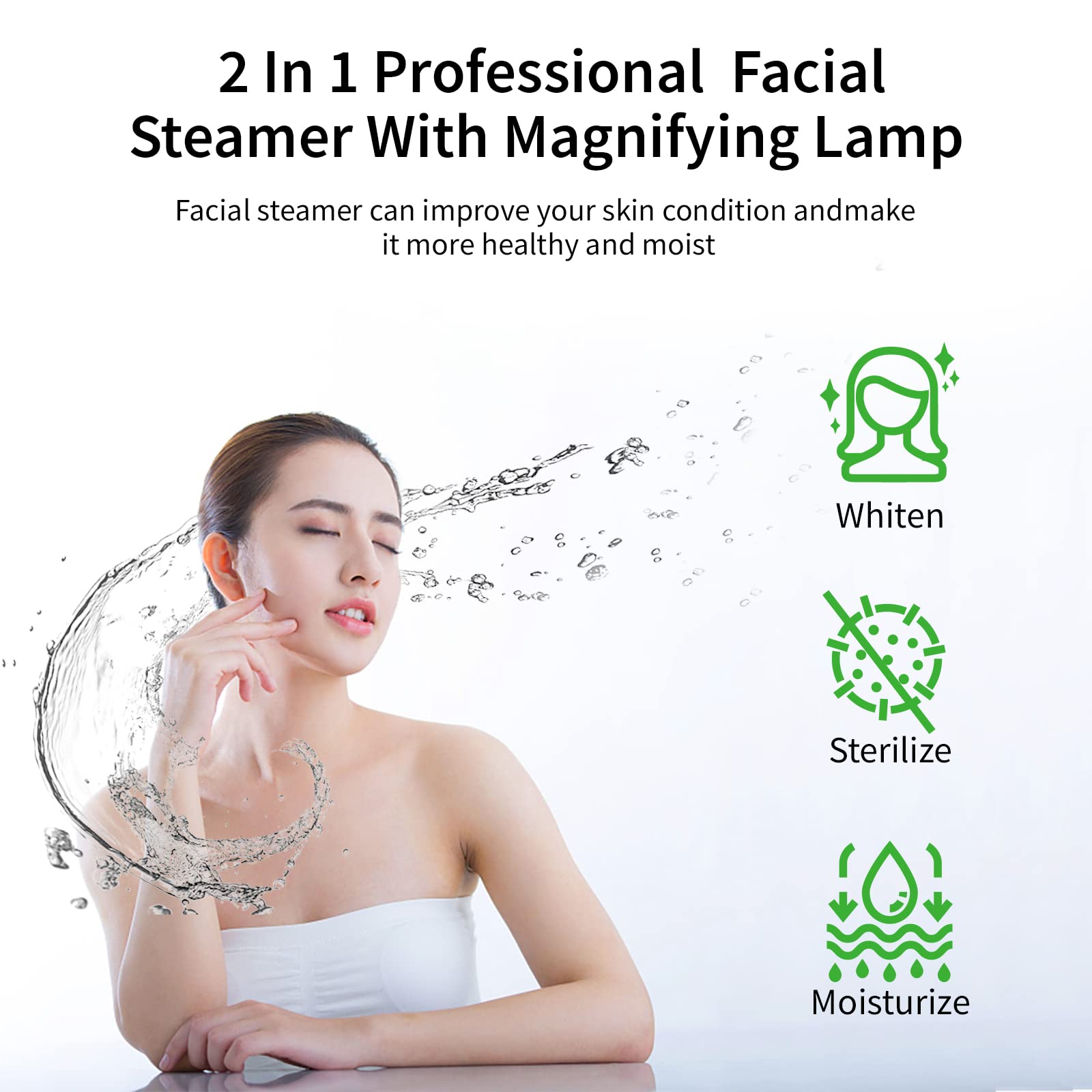 OmySalon 2 in 1 Facial Steamer with 3X Magnifying Lamp