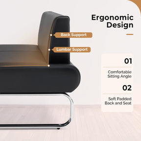OmySalon WRB2001 Modern 59in Faux Leather Waiting Room Reception Bench Chair with Backrest