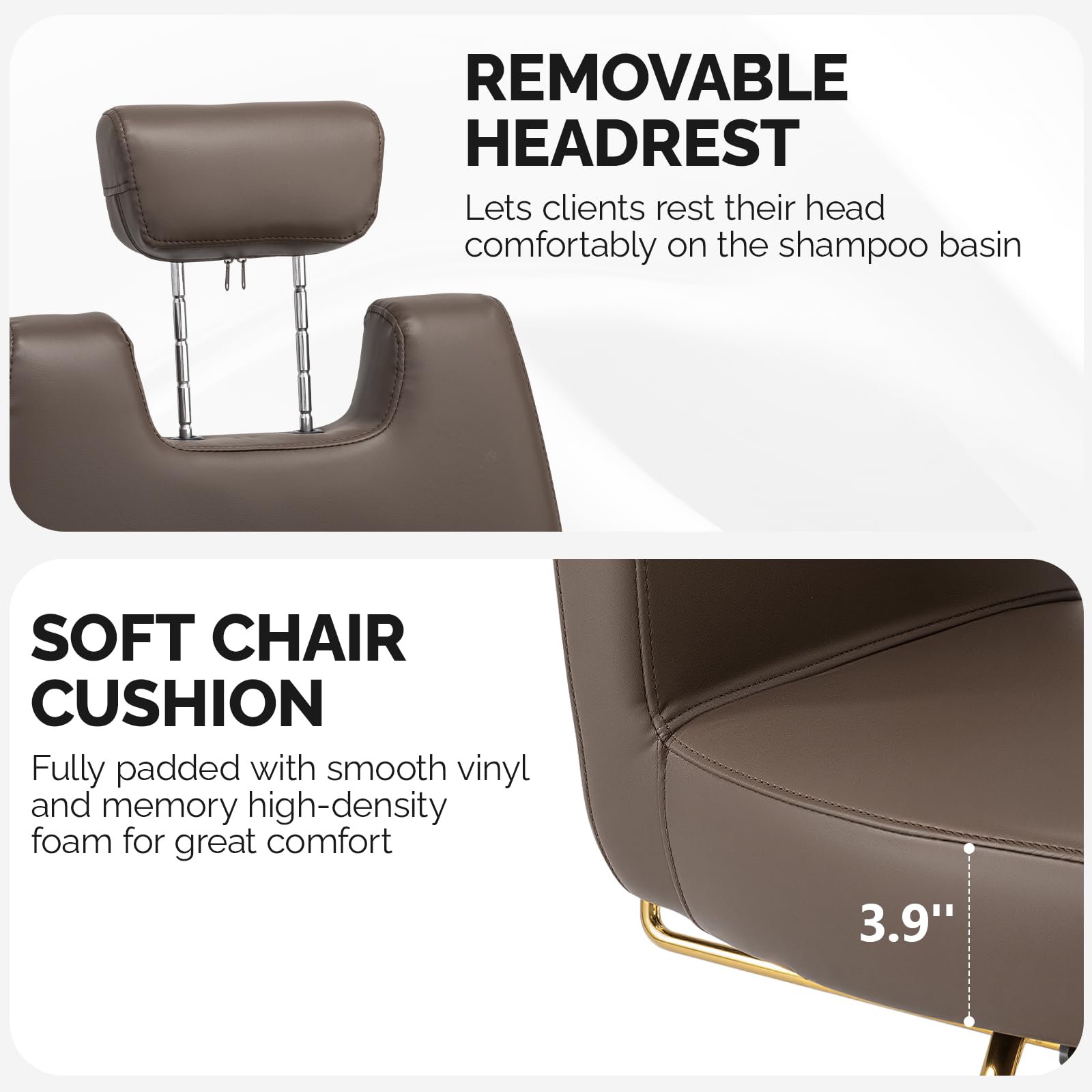 OmySalon SC3801 All Purpose Heavy Duty Hydraulic Reclining Salon Chair with Headrest