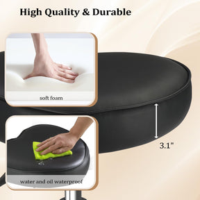 OmySalon 360° Swivel Heart-Shaped Hydraulic Rolling Salon Stool with Wheels