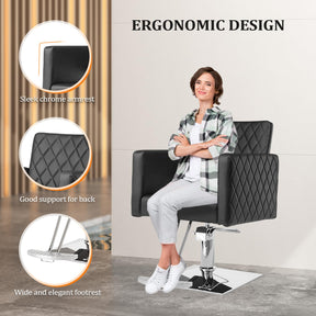 OmySalon SC2002 Heavy Duty Hydraulic Wide Seat Hair Stylist Salon Chair