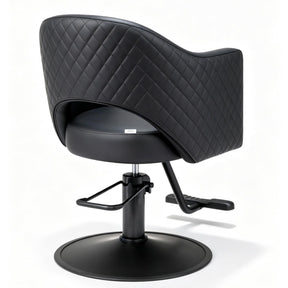 OmySalon SC3401 Heavy Duty 360° Swivel Styling Chair with Rhombus Stitch Pattern Back & Gold Footrest