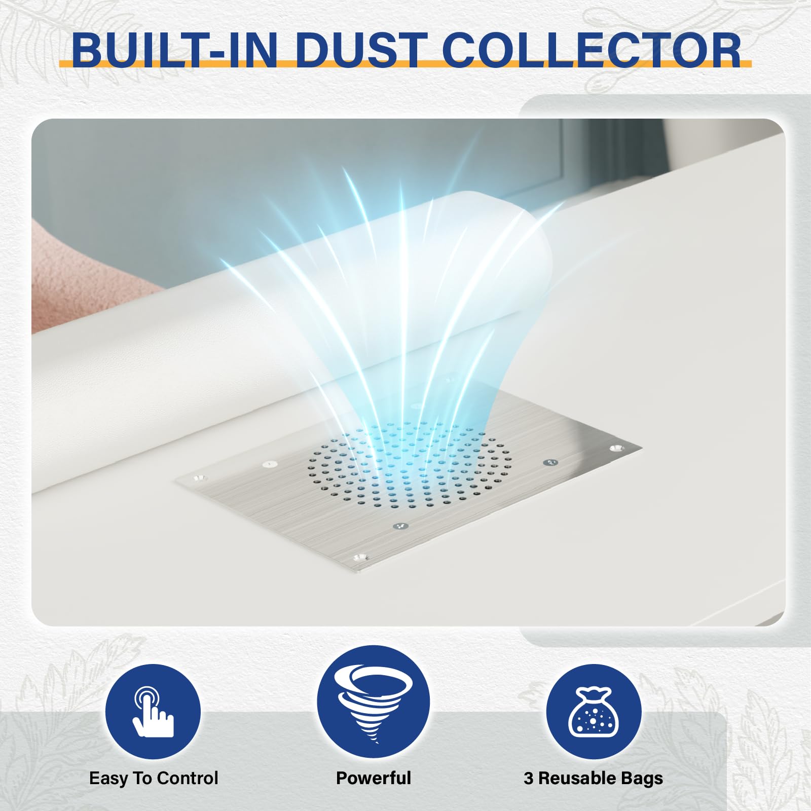 OmySalon MT-FORMED Nail Manicure Table w/Electric Dust Collector & Wrist Rest