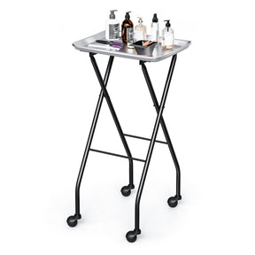OmySalon ST1401 Foldable Rolling Salon Tray Trolley Cart on Wheels
