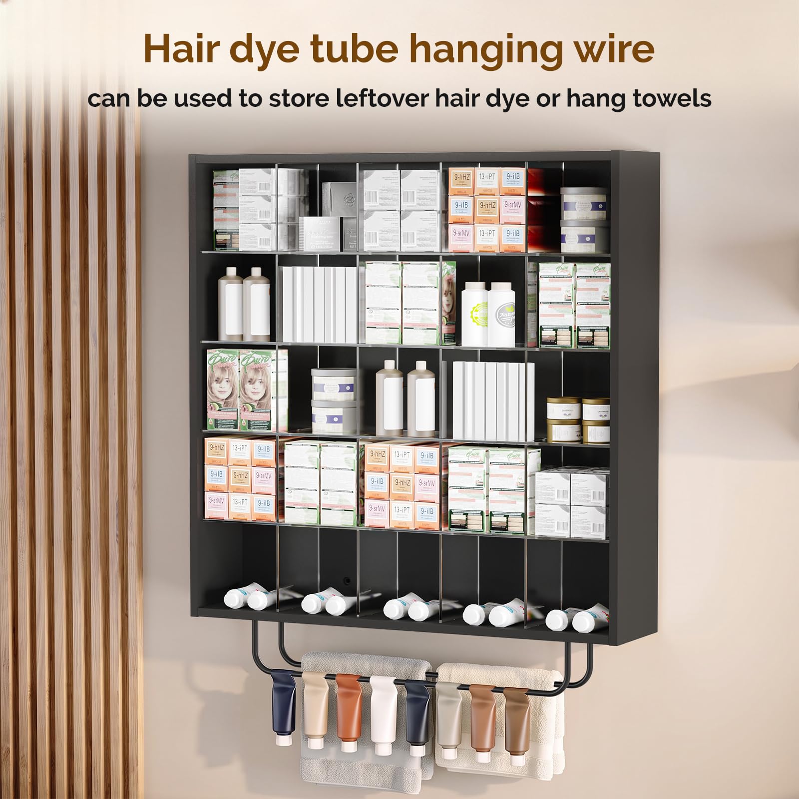 OmySalon SCRUC Wall-Mounted Hair Color Tube Organizer Rack