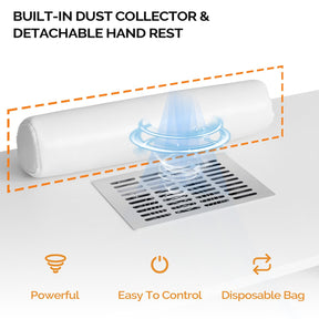 OmySalon MT-SC Nail Manicure Table w/Electric Dust Collector & Wrist Rest & Diamond Decoration