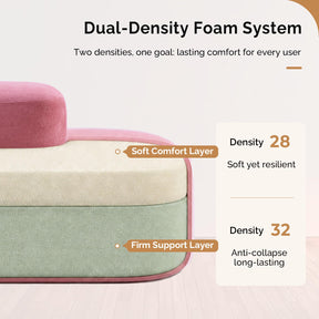 OmySalon SLKS 71.6in Double-Sided Plush Reception Bench for 4-6 People, Fully Assembled