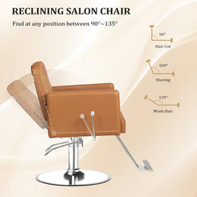 OmySalon SC2311 All Purpose 360° Swivel Hydraulic Reclining Salon Chair w/Headrest