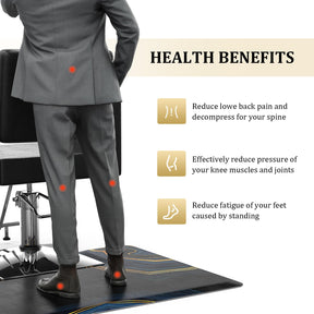 OmySalon 3'x4' Rectangle Salon Anti Fatigue Mat with Square Cutout 3/4" Thick