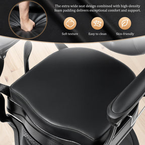 OmySalon BC1604 Retro Heavy Duty Hydraulic Recline Barber Chair