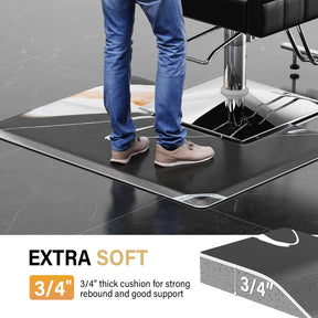 OmySalon 3'x4' Rectangle Salon Anti Fatigue Mat with Square Cutout 3/4" Thick