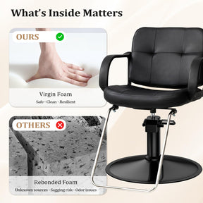 OmySalon SC1601 Hydraulic Adjustable Height 360° Swivel Styling Chair