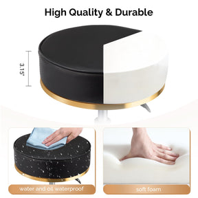 OmySalon Luxury 360° Swivel Hydraulic Adjustable Rolling Round Stool with Wheels