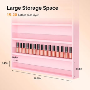OmySalon 6 Layers Wall Mount Nail Polish Organizer Rack w/Acrylic Baffle