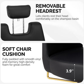 OmySalon SC3801 All Purpose Heavy Duty Hydraulic Reclining Salon Chair with Headrest