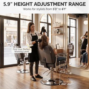 OmySalon SC3901 All Purpose Hydraulic Reclining Salon Chair w/Headrest