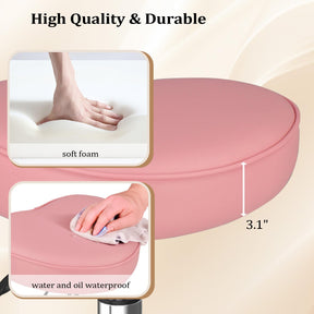 OmySalon 360° Swivel Heart-Shaped Hydraulic Rolling Salon Stool with Wheels