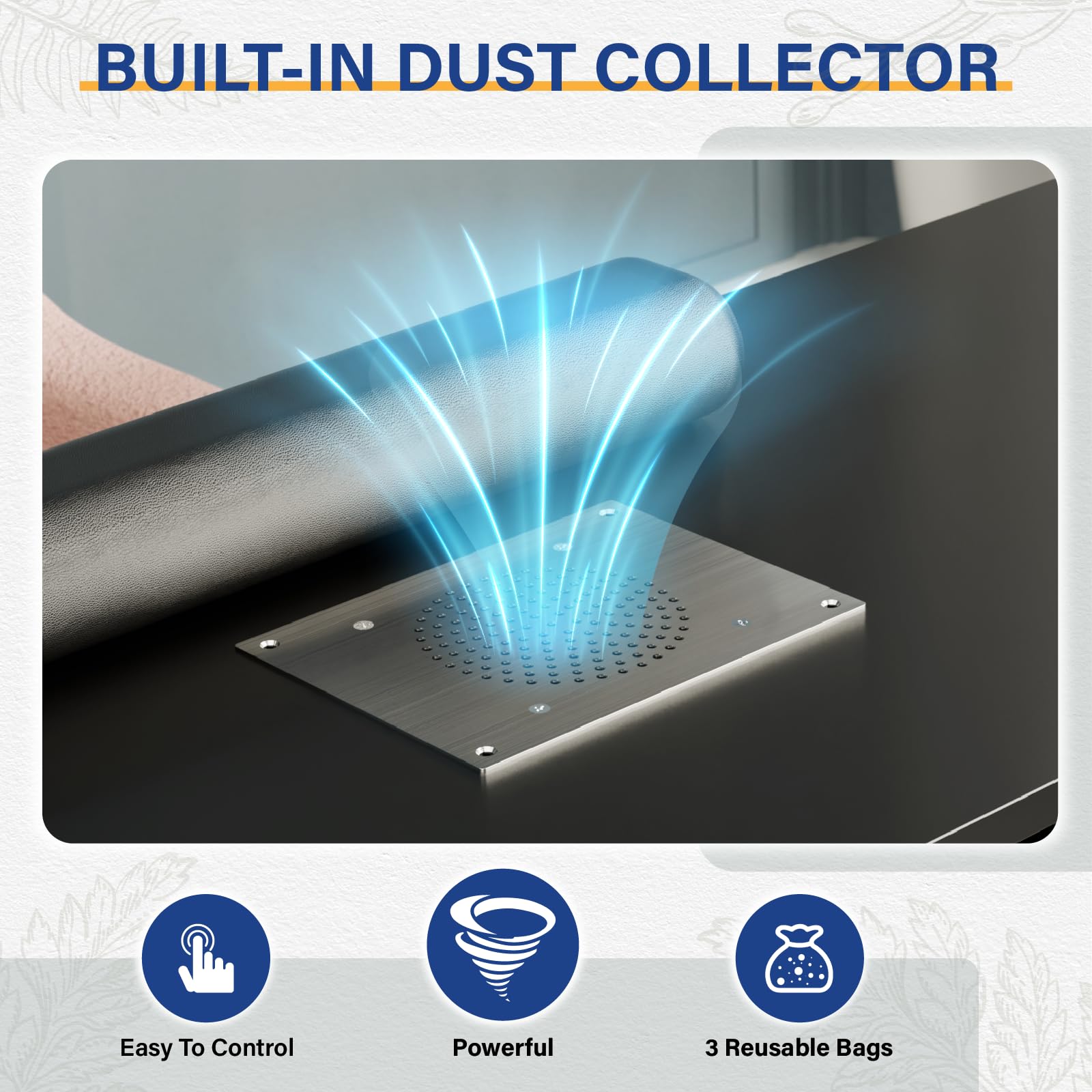 OmySalon MT-FORMED Nail Manicure Table w/Electric Dust Collector & Wrist Rest