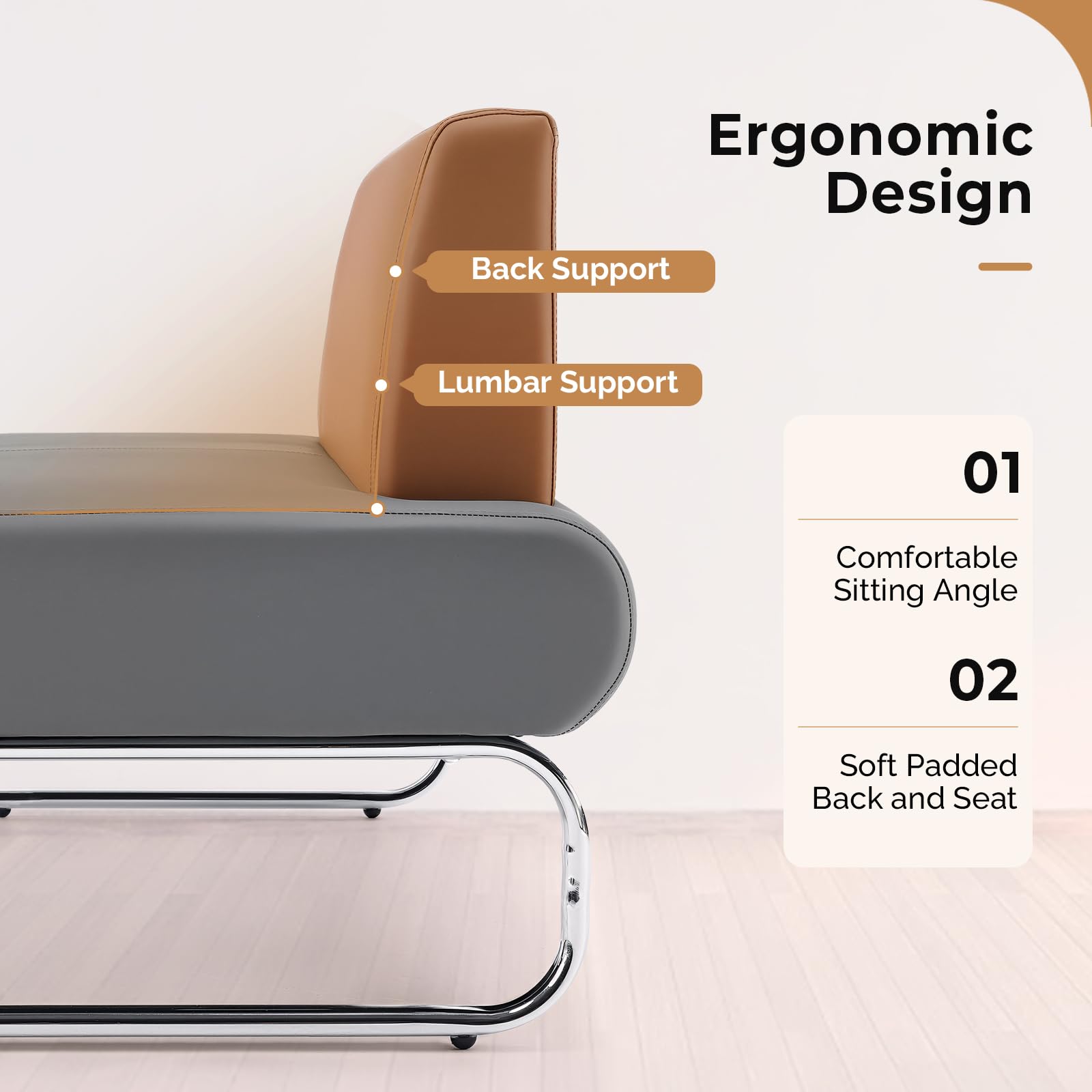 OmySalon WRB2001 Modern 59in Faux Leather Waiting Room Reception Bench Chair with Backrest