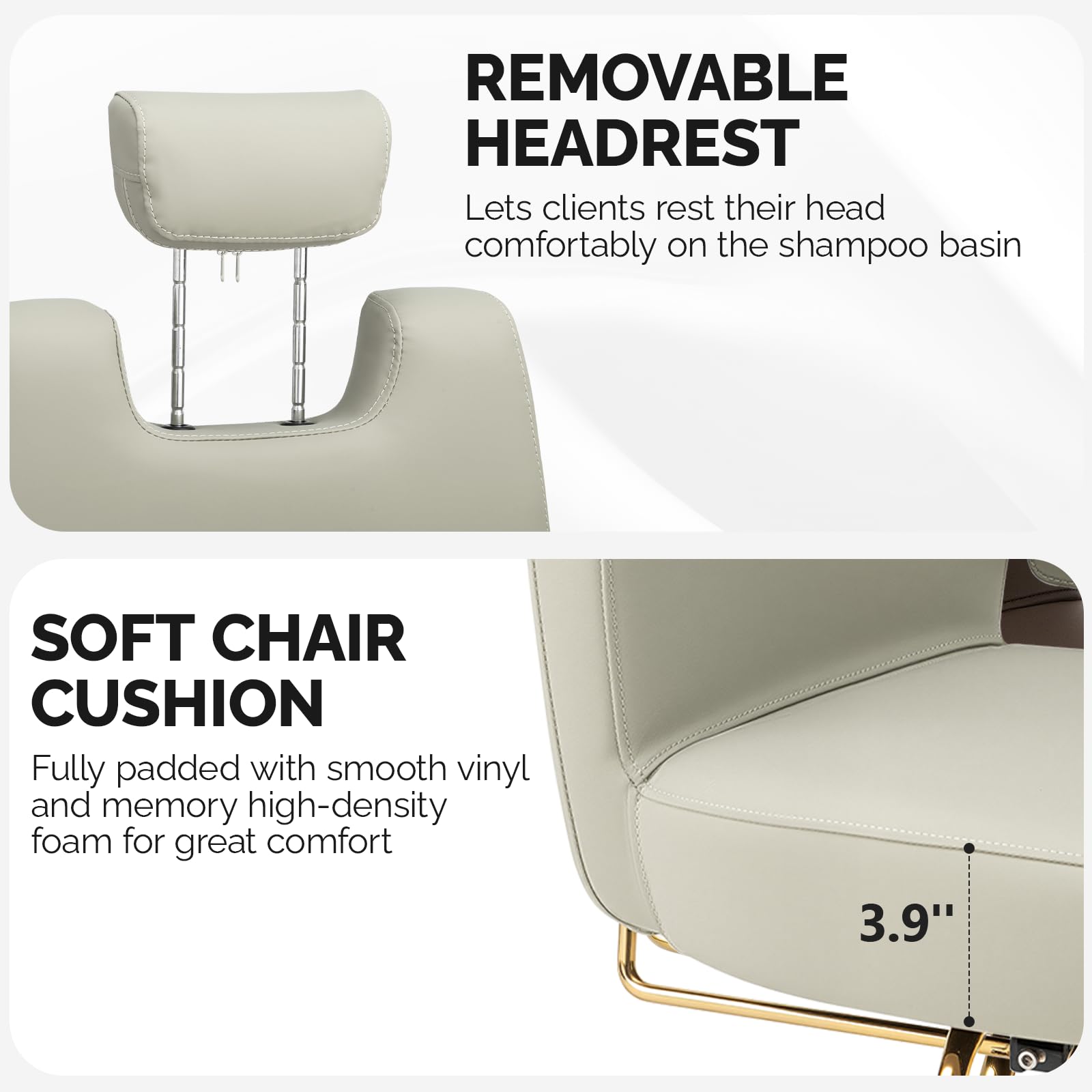 OmySalon SC3801 All Purpose Heavy Duty Hydraulic Reclining Salon Chair with Headrest