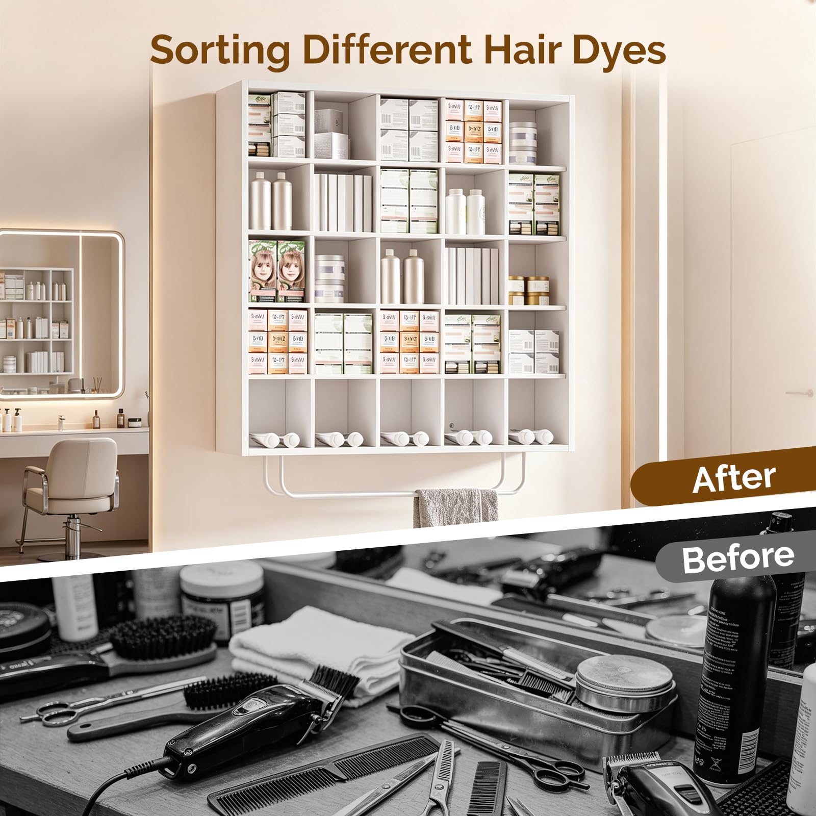 OmySalon SCRUC Wall-Mounted Hair Color Tube Organizer Rack