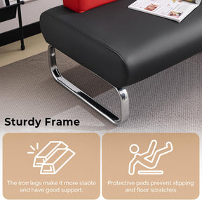 OmySalon WRB2001 Modern 59in Faux Leather Waiting Room Reception Bench Chair with Backrest
