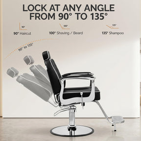 OmySalon SC3901 All Purpose Hydraulic Reclining Salon Chair w/Headrest