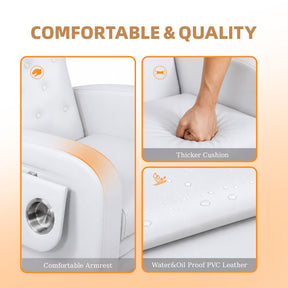 OmySalon PCE-BD 3-in-1 Plumbless Electric Pedicure Chair With Technician Stool Footrest And Adjustable Backrest