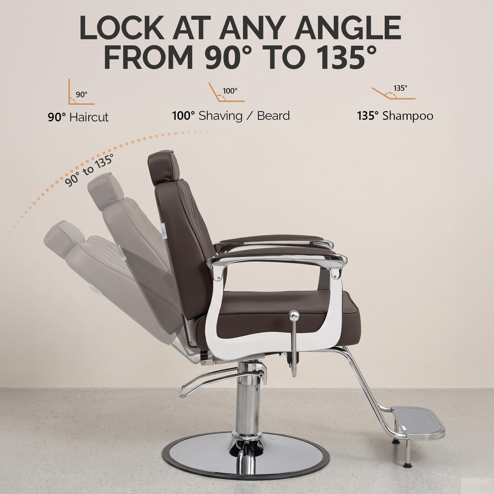 OmySalon SC3901 All Purpose Hydraulic Reclining Salon Chair w/Headrest