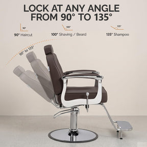 OmySalon SC3901 All Purpose Hydraulic Reclining Salon Chair w/Headrest