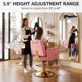 OmySalon SC3801 All Purpose Heavy Duty Hydraulic Reclining Salon Chair with Headrest