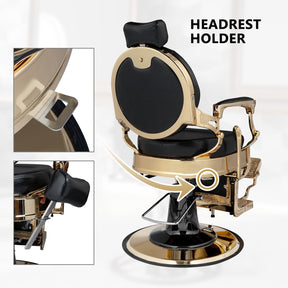 OmySalon BC1601 Vintage Style Heavy Duty Hydraulic Recline Barber Chair