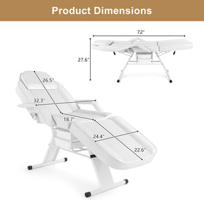 OmySalon SBWD 72in Adjustable Facial Massage Bed w/2 Beauty Baskets